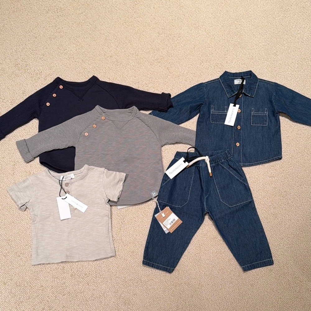 Stylish Kids Clothing Set in Blue and Gray
